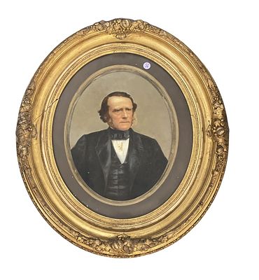 1860s PORTRAIT OF A GENTLEMAN. Civil War Era Oil Portrait from Clarke's Union Photographic 