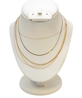 6 FINE DELICATE 14K GOLD CHAINS. 6 Delicate 14k gold chains. longest 15" Condition: good