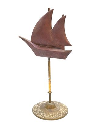 MCM DESKTOP COPPER & BRASS WEATHERVANE SAILING SHIP. MCM Desktop Copper &amp; Brass Desktop 