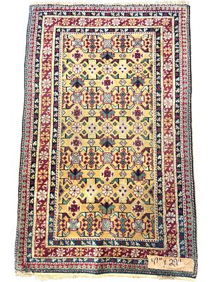 DAGHESTAN RUG NORTHEAST CAUCASUS. Antique Daghestan Hand Knotted Rug, Northeast Caucasus, third 