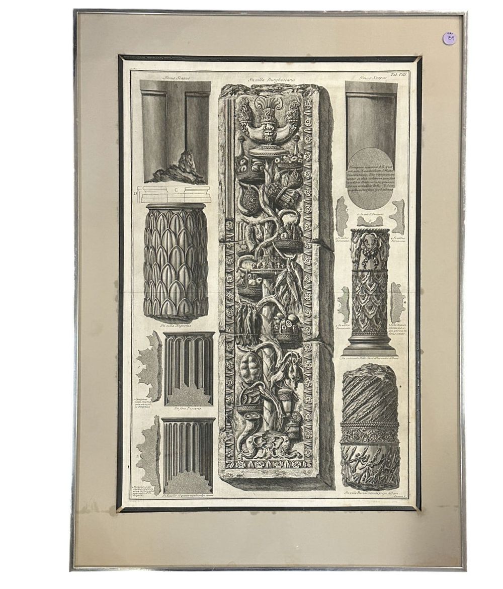Lot 159: GIOVANNI BATTISTA PIRANESI COLUMNS ENGRAVING FRAMED