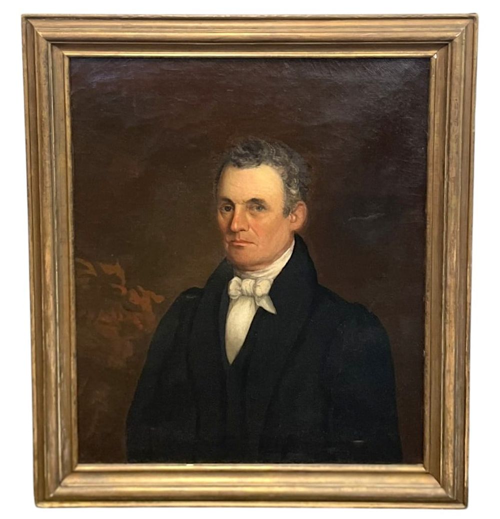 Lot 161: ANTIQUE PORTRAIT OF A GENTLEMAN OIL ON CANVAS