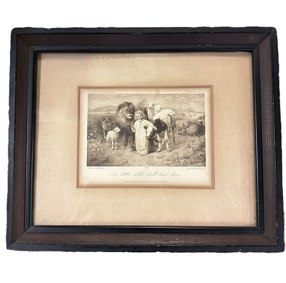 Lot 178: ANTIQUE 1896 WILLIAM STRUTT SEPIA LITHOGRAPH "PEACE"