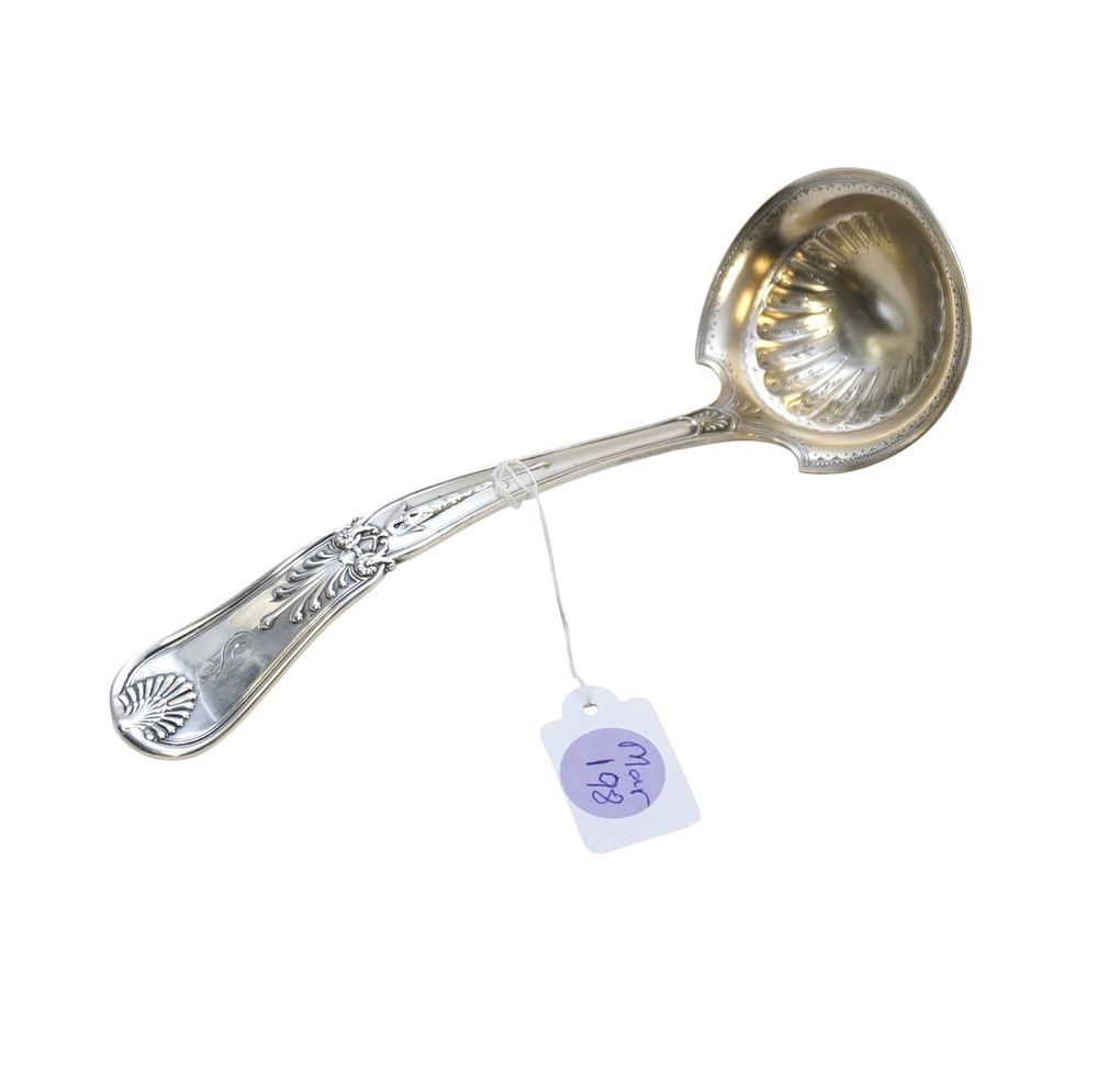 Lot 198: GORHAM STERLING 1875 KINGS I SOLID GRAVY LADLE