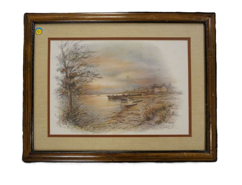Lot 271: TRANQUIL RIVER VIEW BY HARNETT FRAMED