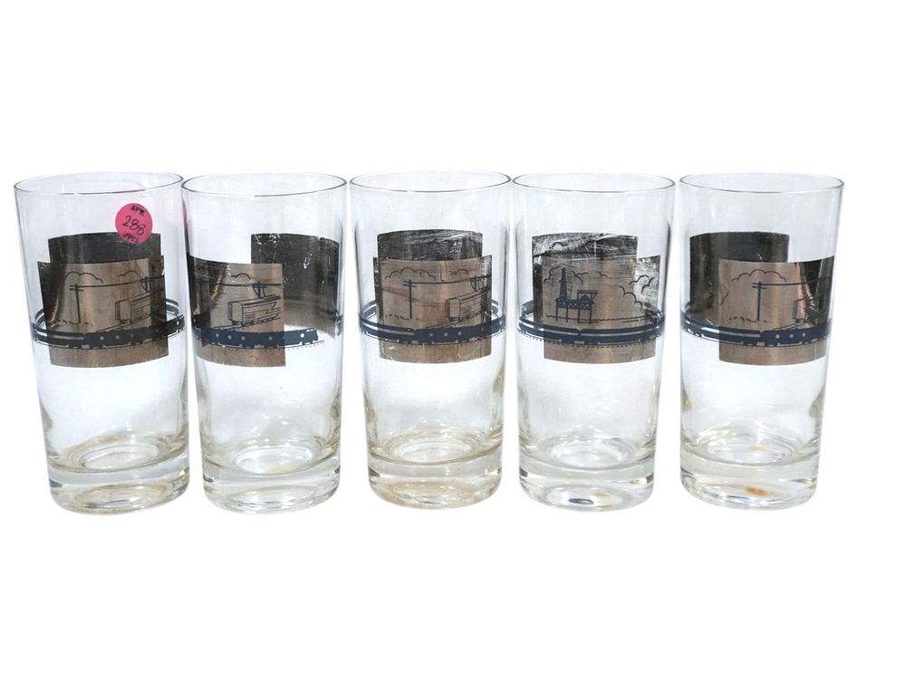 Lot 288: SET OF 6 MID CENTURY HIGHBALL GLASSES