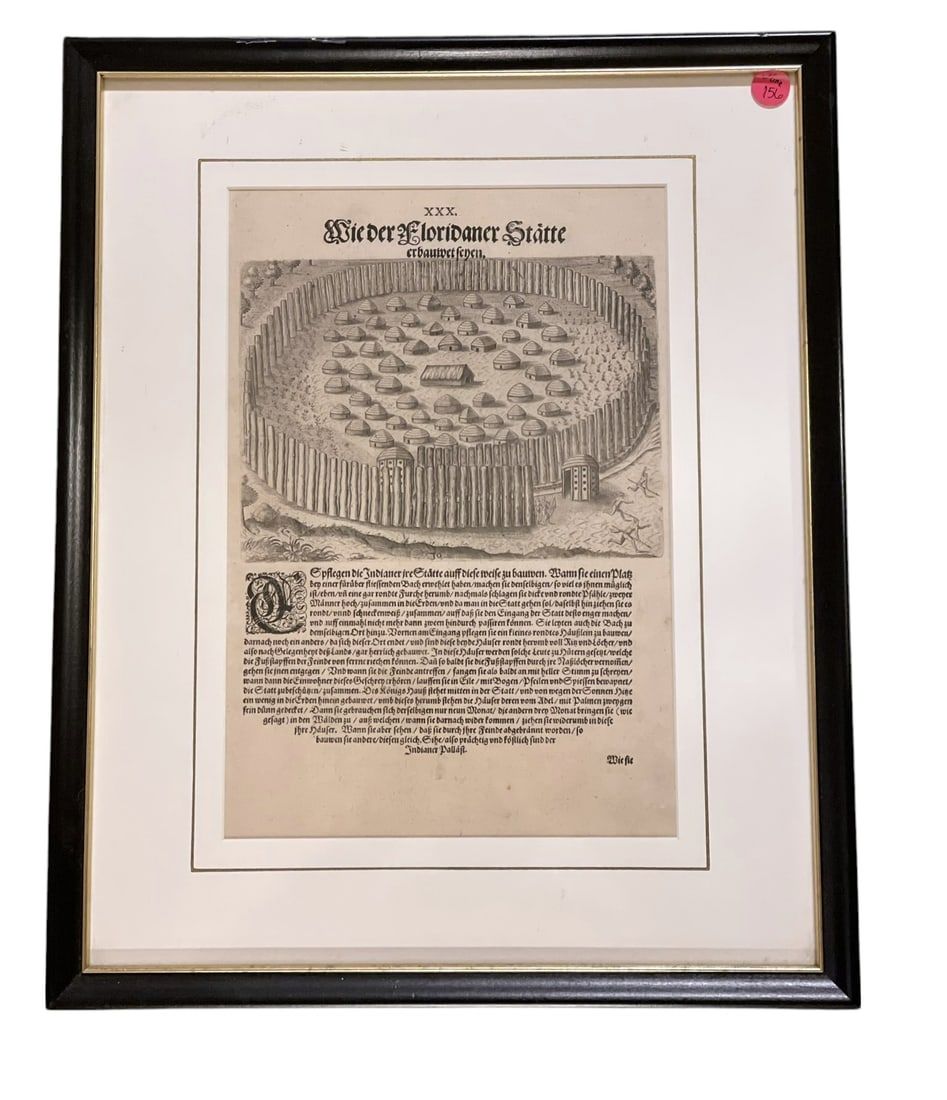 Lot 156: ANTIQUE 1591 THEODOR DE BRY ENGRAVING