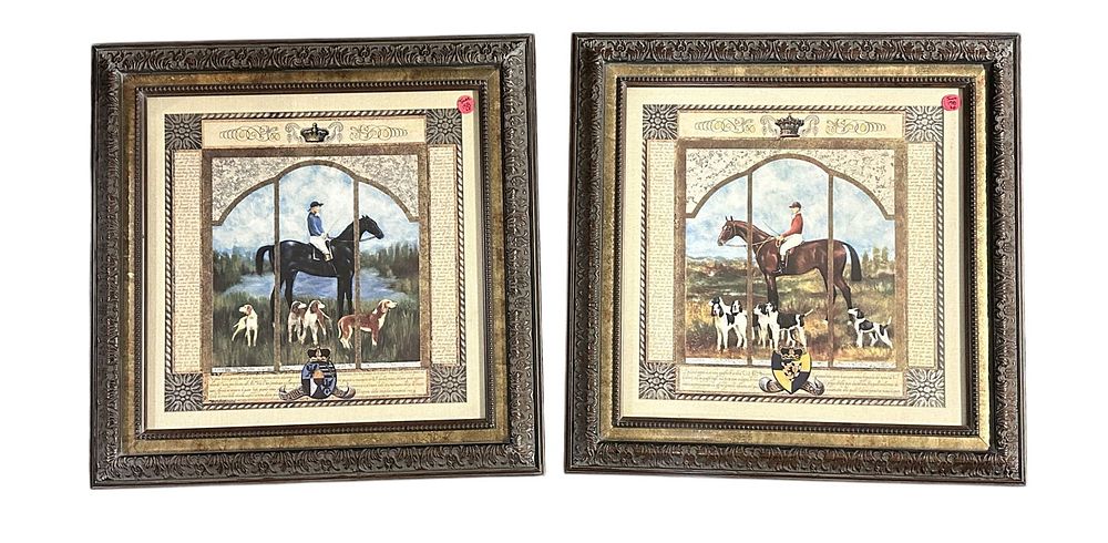 Lot 158: 2 EQUESTRIAN FRAMED COLOR PRINTS
