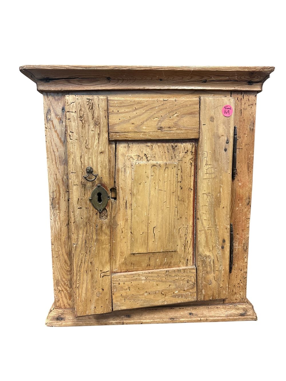 Lot 169: ANTIQUE 19TH C PINE SMALL CABINET / CUPBOARD