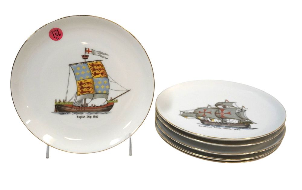 Lot 196: 6 VINTAGE ESCHENBACH MARITIME PORCELAIN PLATES