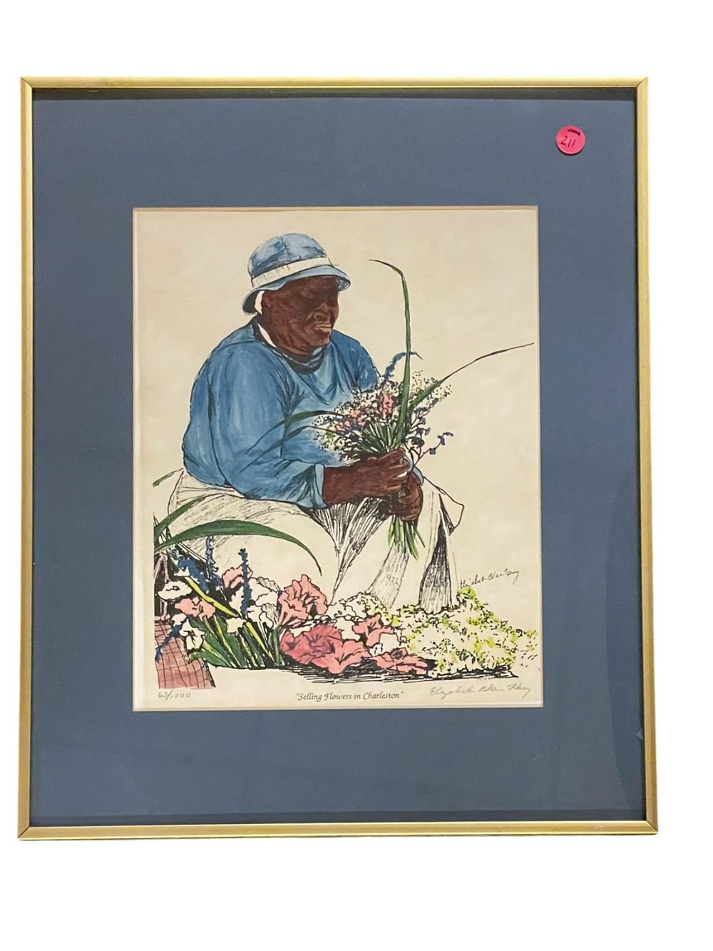 Lot 211: SELLING FLOWERS IN CHARLESTON SIGNED PRINT