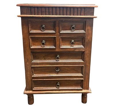 RUSTIC FARMHOUSE CHEST. Vintage 20th c Rustic Farmhouse Chest. 7 Drawers. Measures 22"x13"x33