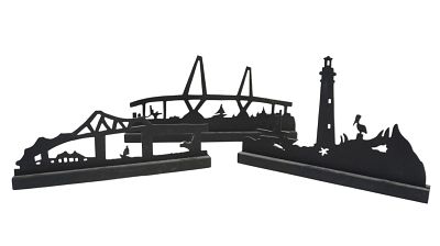 3 LEWIS BOWEN CARVED LOWCOUNTRY SILHOUETTES. 3 Carved Silhouettes by Lewis Bowen. Old Cooper