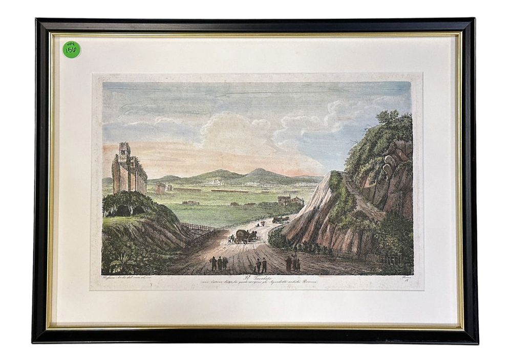 Lot 156: LUIGI ROSSINI (1790-1867) IL TAVOLATO HAND COLORED ETCHING