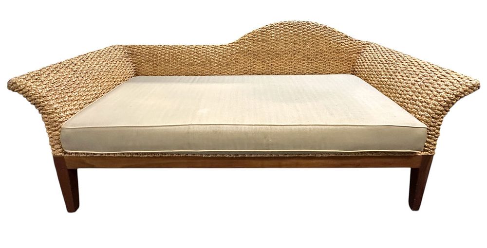 Lot 163: DESIGNER WATER HYACINTH SOFA/DAYBED