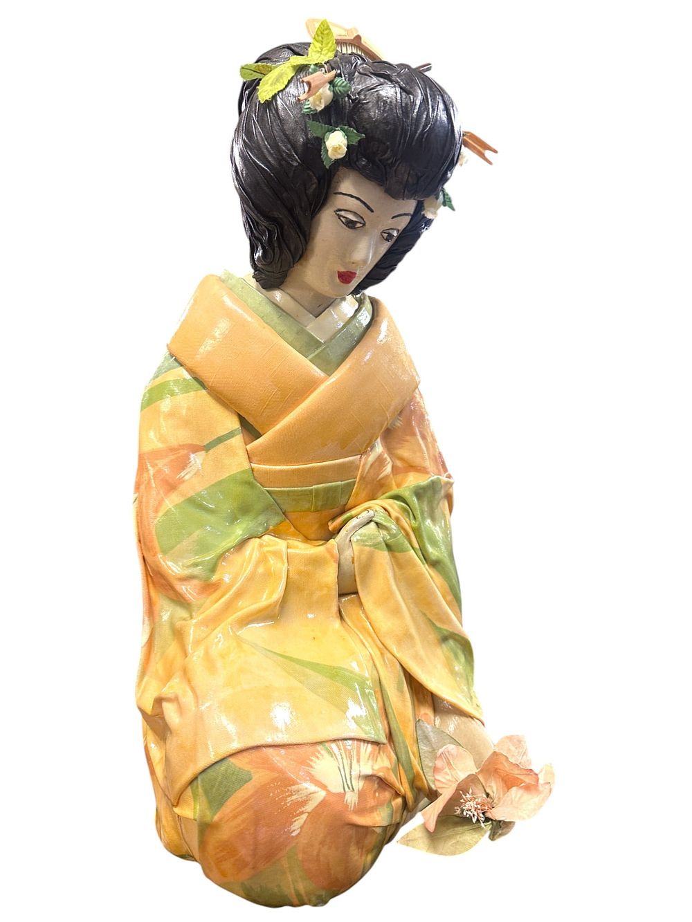 Lot 171: TERESA CORNING LARGE FABRIC PAPER- MACHE GEISHA 25"