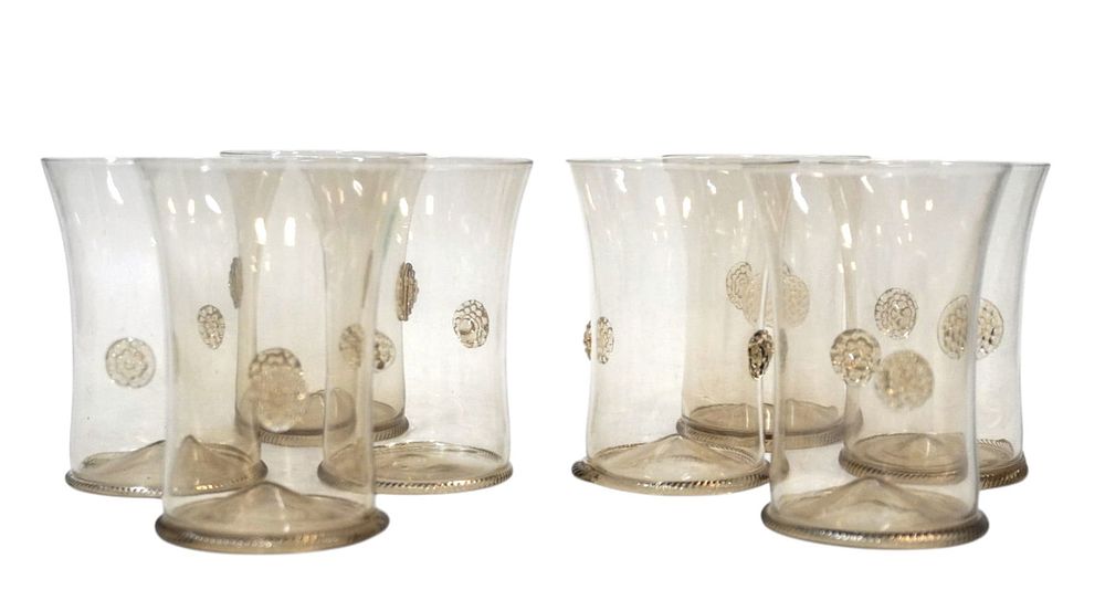 Lot 176: 8 JULISKA HAND BLOWN SIGNED TUMBLERS