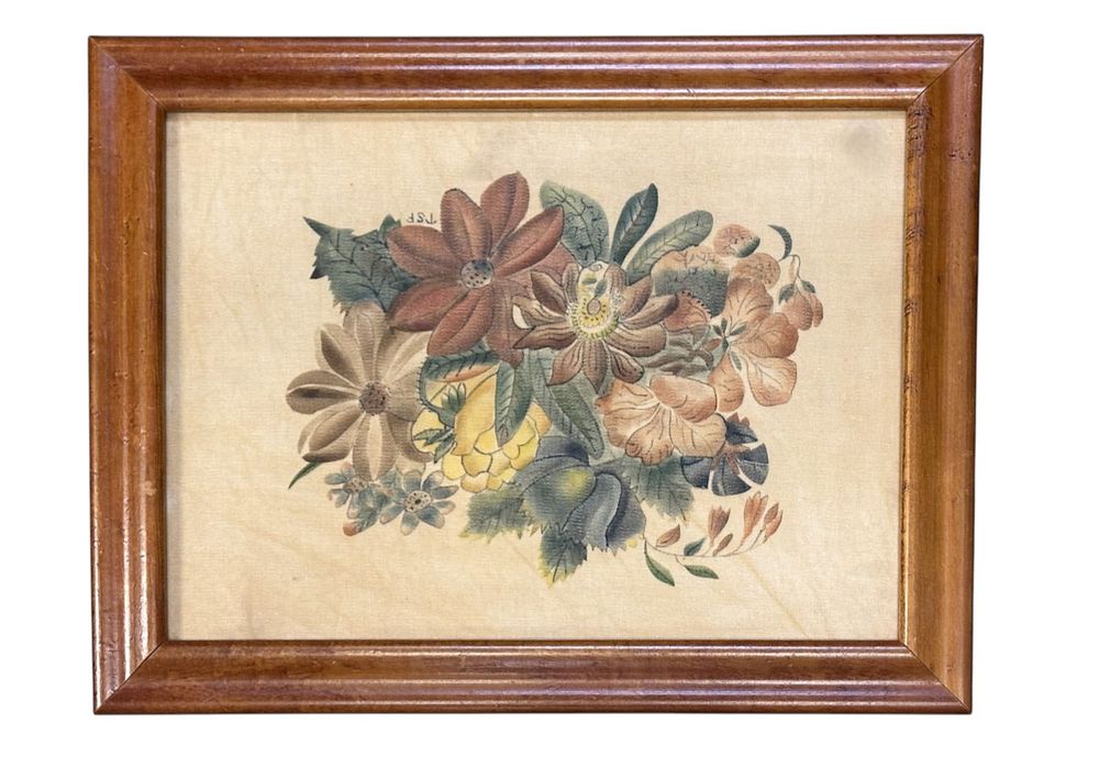 Lot 194: VINTAGE FLORAL THEOREM ON VELVET