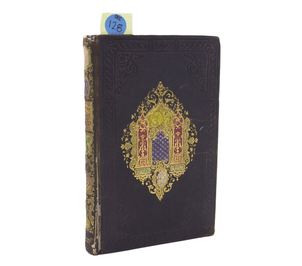 Lot 210: FRENCH CARTONNAGE ANTIQUE BOOK "ETUDES ET PLAISIRS"