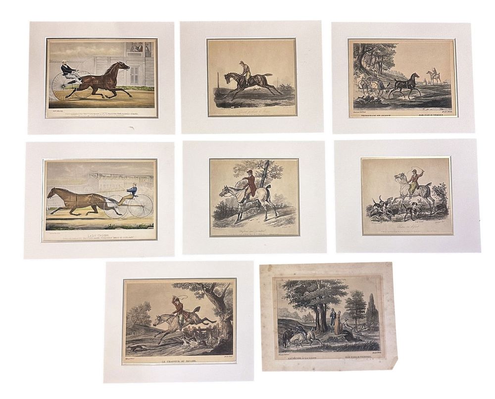 Lot 227: 8 ANTIQUE LITHOGRAPHS WITH MATS INCL CURRIER