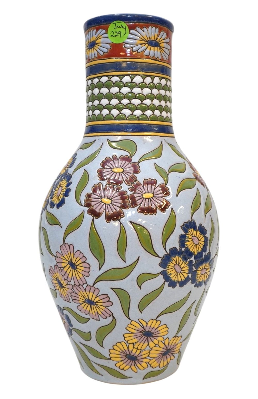 Lot 229: TALL CUARTERO POTTERY VASE SPAIN