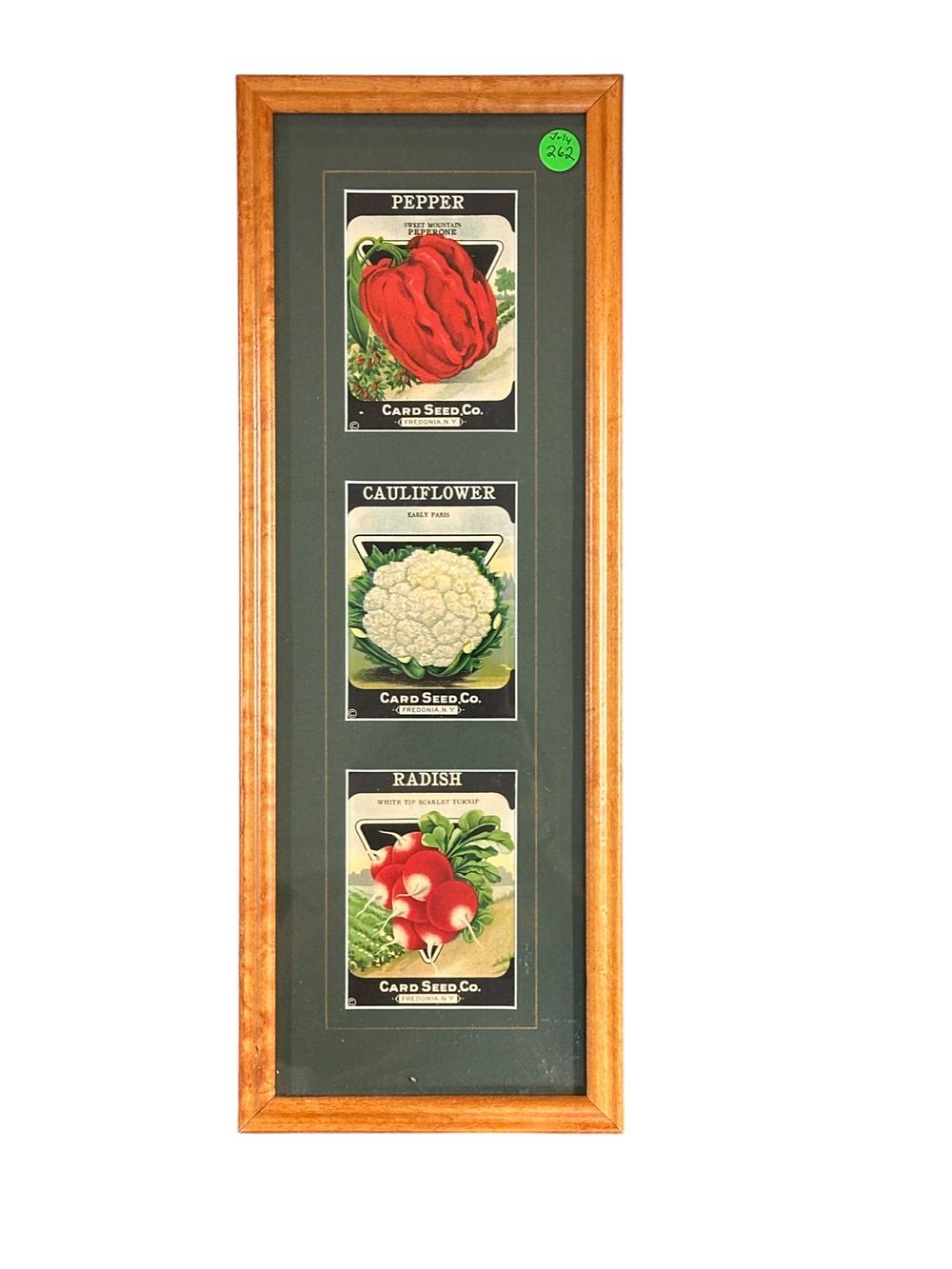 Lot 262: FRAMED 1920S CARD SEED CO SEED PACKETS
