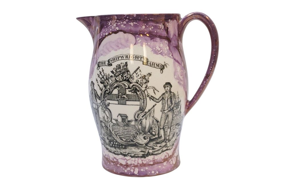 Lot 165: ANTIQUE SUNDERLAND THE SHIPWRIGHTS ARMS PITCHER