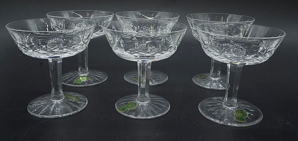 Lot 171: 6 WATERFORD LISMORE CHAMPAGNE GLASSES IN BOX