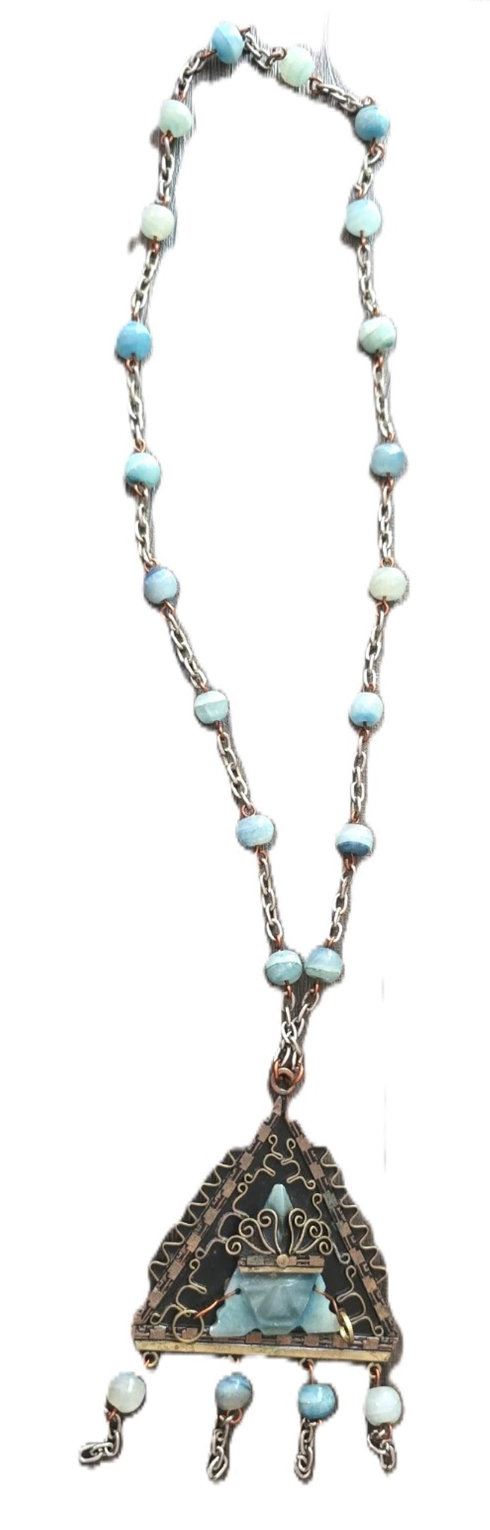 Lot 180: VINTAGE MEXICAN COPPER AND STONE NECKLACE