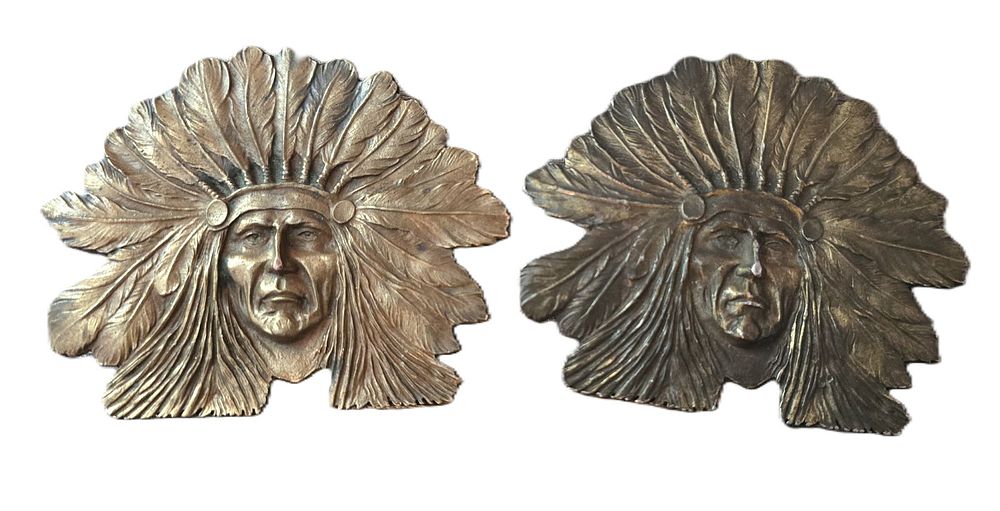 Lot 204: PAIR VINTAGE LARGE INDIAN BRASS BELT BUCKLES