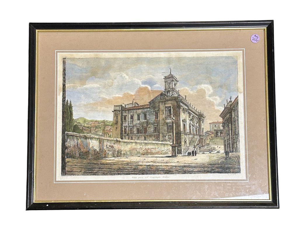 Lot 206: LUIGI ROSSINI (1790-1857) CAMPIDOGLIO ROME ENGRAVING