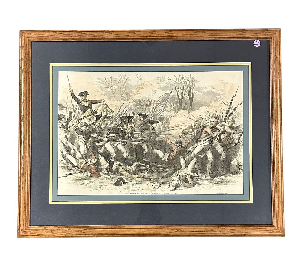 Lot 242: THE BATTLE OF COWPENS SC ENGRAVING JOHN ANDREW 1856