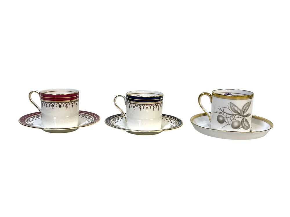 Lot 249: 3 DEMITASSE CUPS AND SAUCERS - SPODE AND AYNSLEY