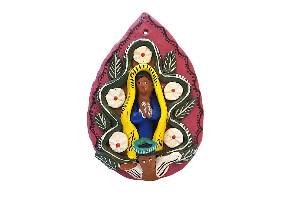 Lot 251: OCUMICHO GUADALUPE MEXICAN FOLK ART VIRGIN MARY