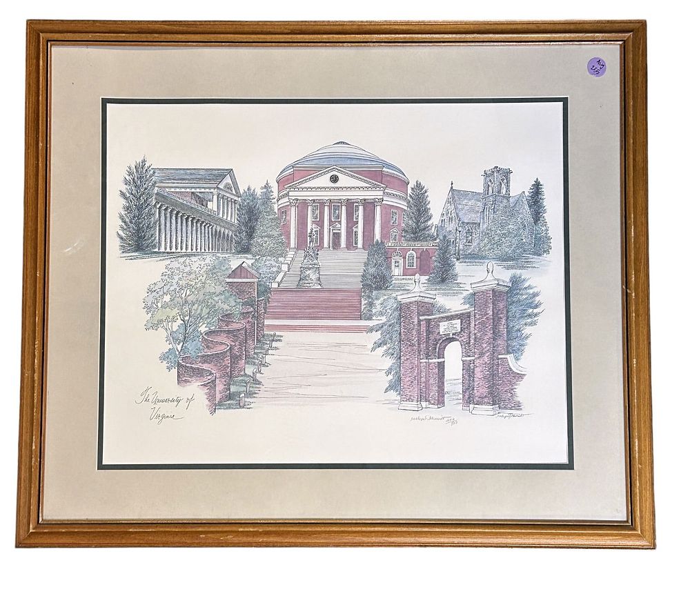 Lot 255: UNIVERSITY OF VIRGINIA LTD ED PRINT EVELYN SCHMIDT