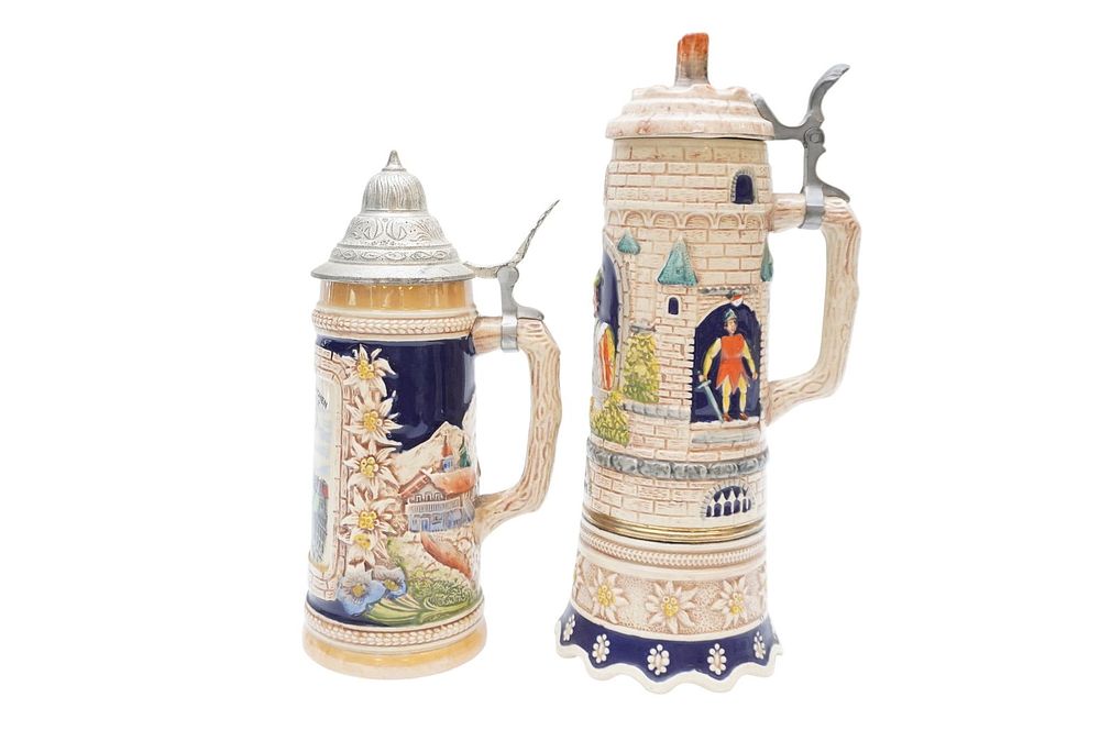 Lot 260: VINTAGE MAPSA AND GERZ BEER STEINS