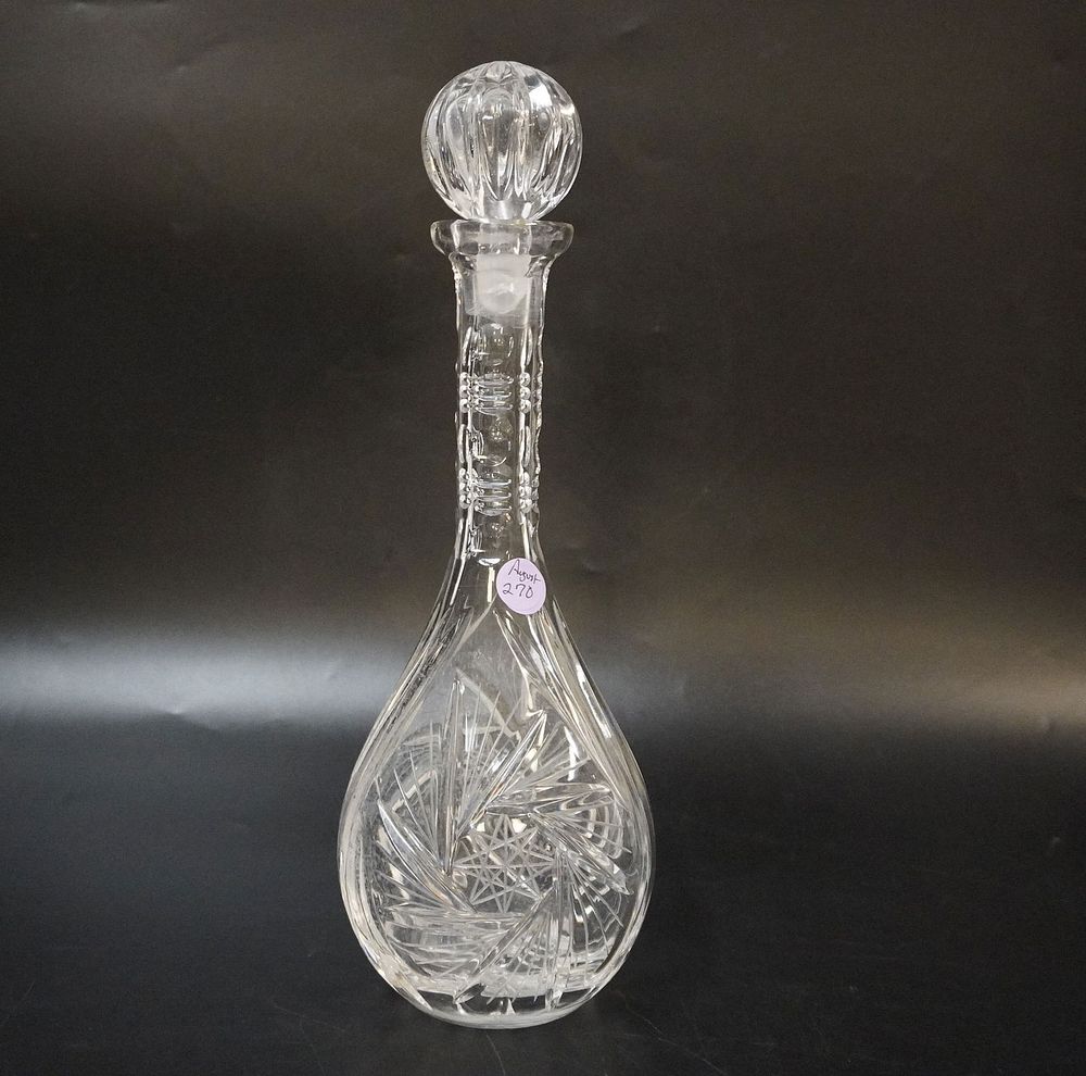 Lot 270: AMERICAN BRILLIANT TALL DECANTER