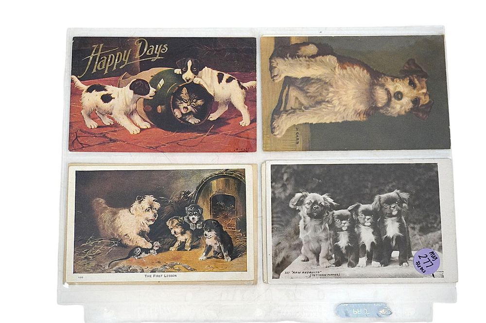 Lot 277: 36 ANTIQUE DOG THEMED POSTCARDS