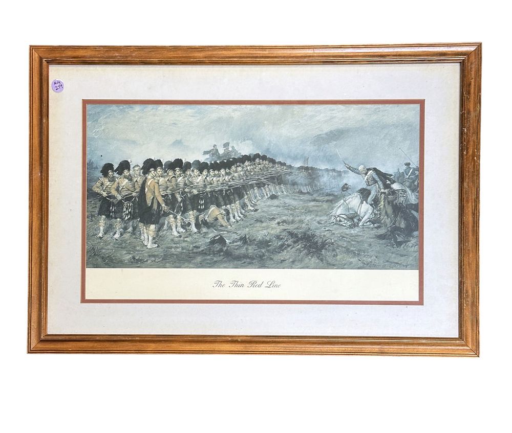 Lot 279: ANTIQUE PRINT THE THIN RED LINE ROBERT GIBB