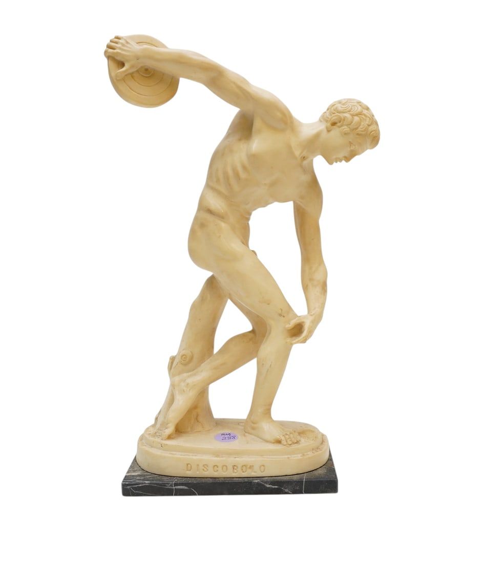 Lot 288: DISCOBOLO AFTER SANTINI ON MARBLE BASE