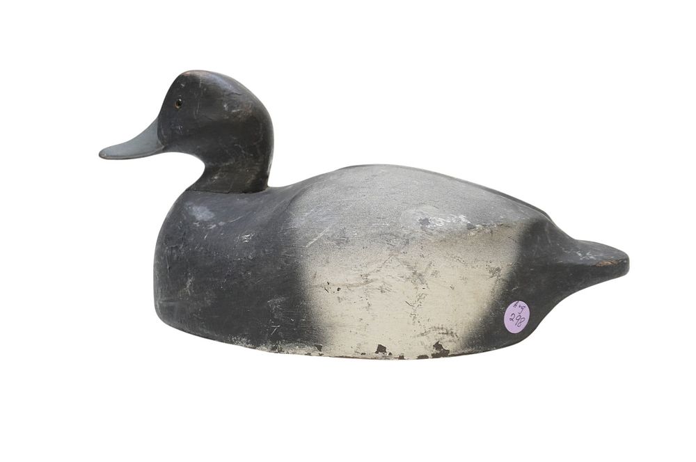 Lot 298: VINTAGE WOOD BLUEBILL DECOY GLASS EYES