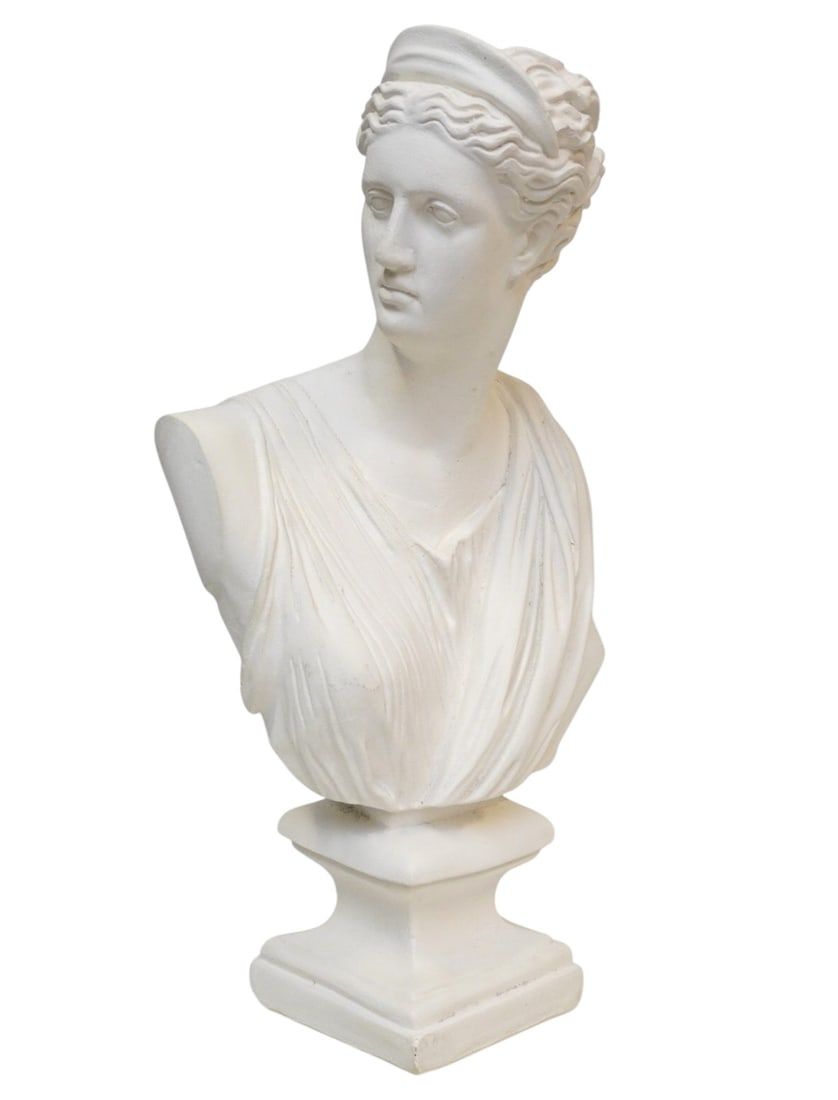 Lot 156: LARGE VINTAGE ITALIAN PLASTER BUST DIANA