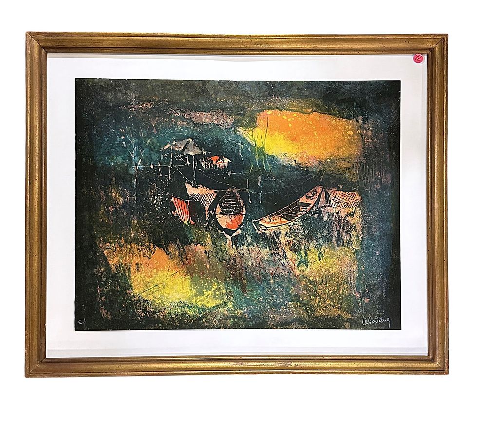 Lot 196: RARE LEBADANG ABSTRACT SIGNED LITHO ARTISTS PROOF