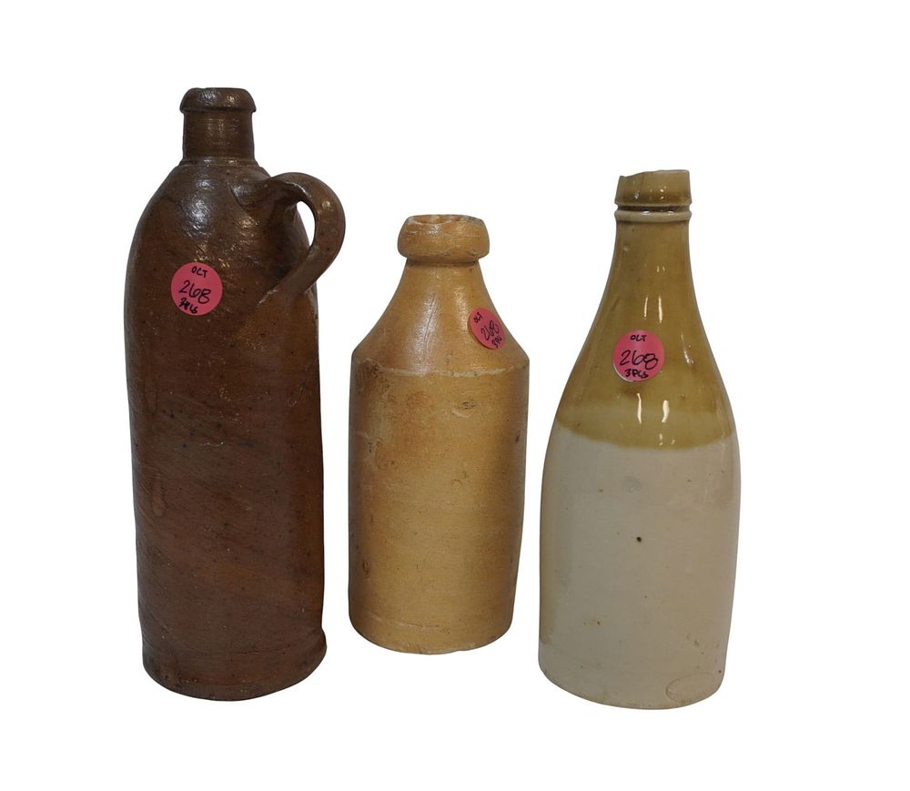 Lot 268: 3 ANTIQUE STONEWARE BOTTLES
