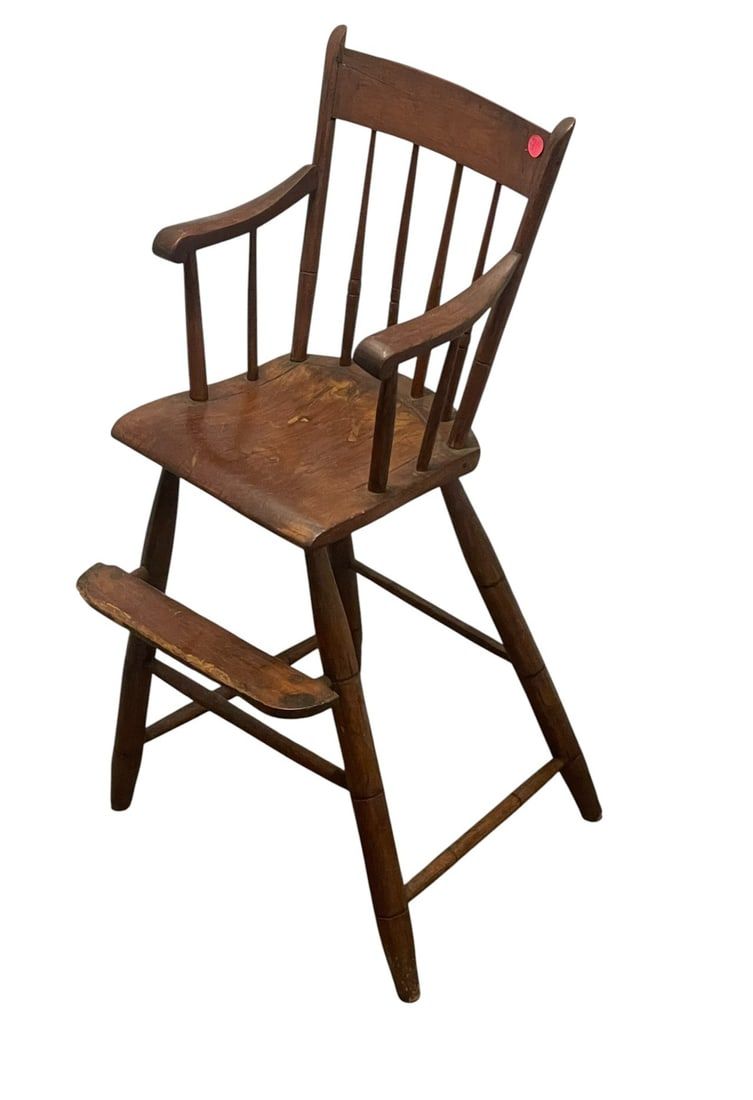 Lot 289: ANTIQUE AMERICAN WINDSOR HIGH CHAIR