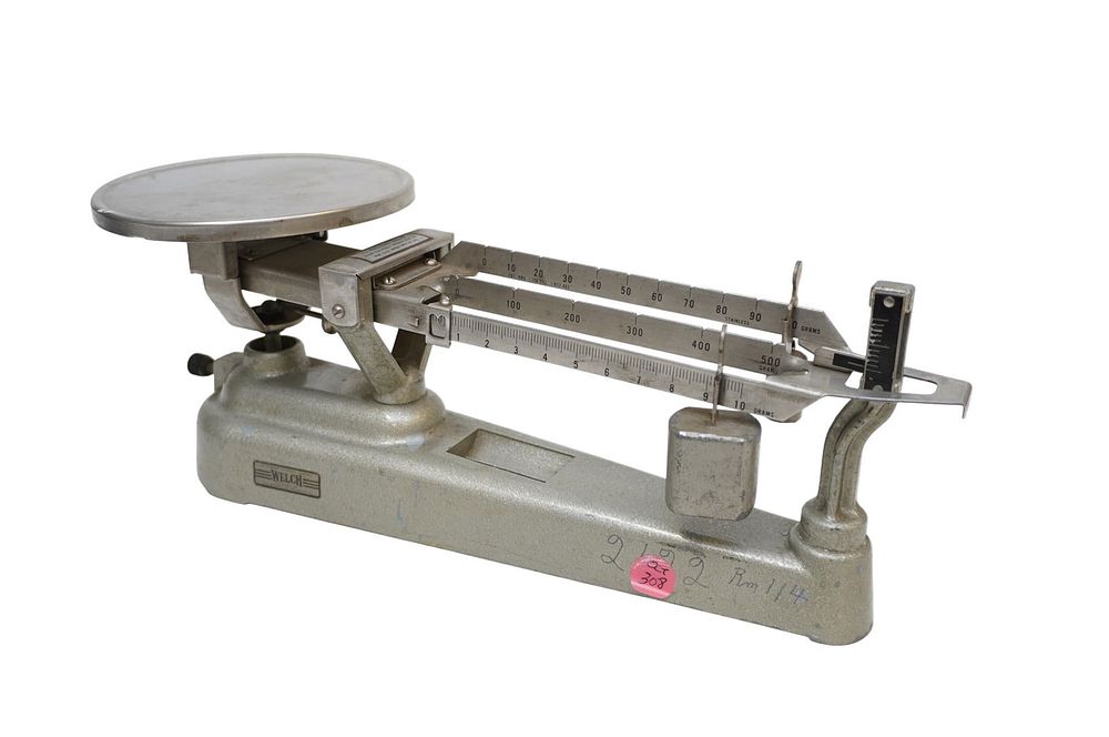 Lot 308: VINTAGE WELCH TRIPLE BEAM BALANCE SCALE