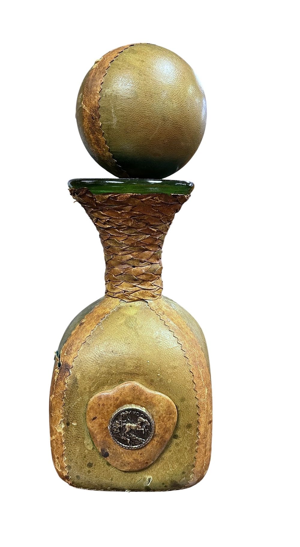 Lot 322: VINTAGE ITALIAN LEATHER WRAPPED DECANTER