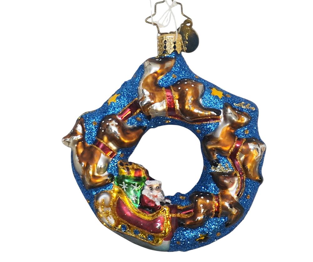 Lot 345: CHRISTOPHER RADKO SANTA'S MIDNIGHT RIDE ORNAMENT
