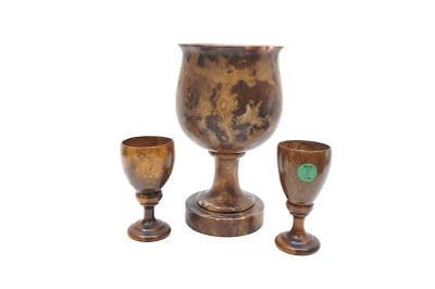 3 PC STONE PESTLE & TURNED OLIVE WOOD. All vintage. 1- Natural carved Stone footed Pestle 