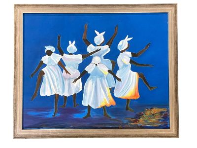 A DANCE OF PRAISE PAINTING SIGNED. A Dance of Praise Original Painting. Signed. M'Cllough. In 